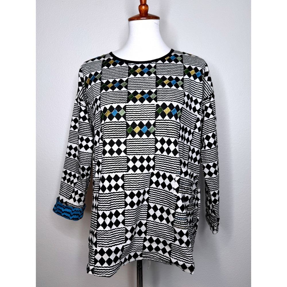 NEW Reversible Art to Wear Top Marketplace Handwork of India Embroidered XS/S